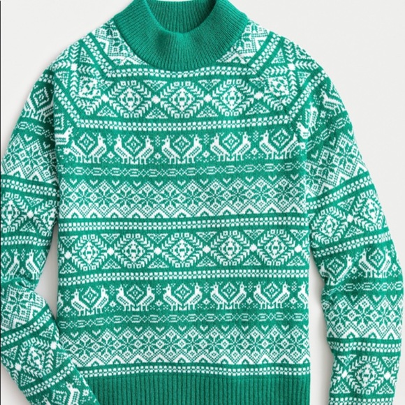 j.Crew Cheerful Fair Isle Mock Neck Sweater Sz XXL - Picture 1 of 6